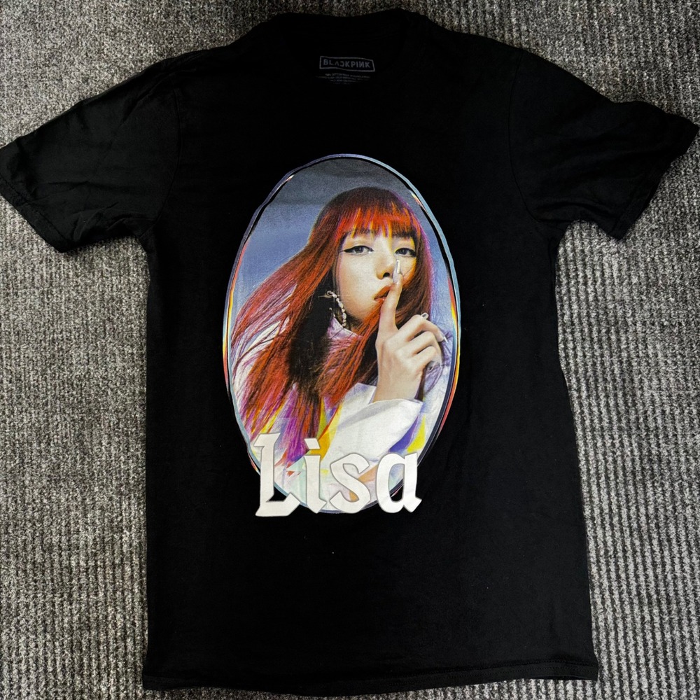 Blackpink Lisa Graphic T-Shirt Black YG Entertainment K-Pop Size Medium